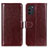 Leather Case Stands Flip Cover Holder M07L for Nokia G100 Brown