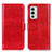 Leather Case Stands Flip Cover Holder M07L for OnePlus 9RT 5G Red