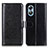 Leather Case Stands Flip Cover Holder M07L for Oppo A17 Black