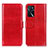 Leather Case Stands Flip Cover Holder M07L for Oppo A54s Red