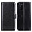 Leather Case Stands Flip Cover Holder M07L for Oppo A55S 5G Black