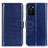 Leather Case Stands Flip Cover Holder M07L for Oppo A55S 5G Blue