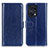 Leather Case Stands Flip Cover Holder M07L for Oppo Find X5 Pro 5G Blue