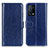 Leather Case Stands Flip Cover Holder M07L for Oppo K9 5G Blue