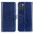 Leather Case Stands Flip Cover Holder M07L for Oppo Reno6 5G Blue