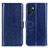 Leather Case Stands Flip Cover Holder M07L for Oppo Reno7 5G Blue