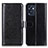 Leather Case Stands Flip Cover Holder M07L for Oppo Reno7 SE 5G Black