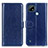 Leather Case Stands Flip Cover Holder M07L for Realme C21 Blue