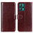 Leather Case Stands Flip Cover Holder M07L for Realme Narzo 50 Pro 5G Brown