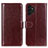 Leather Case Stands Flip Cover Holder M07L for Samsung Galaxy A13 4G Brown