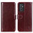 Leather Case Stands Flip Cover Holder M07L for Samsung Galaxy A15 4G Brown