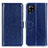 Leather Case Stands Flip Cover Holder M07L for Samsung Galaxy A22 4G Blue