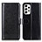 Leather Case Stands Flip Cover Holder M07L for Samsung Galaxy A23 4G Black