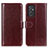 Leather Case Stands Flip Cover Holder M07L for Samsung Galaxy A24 4G Brown