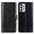 Leather Case Stands Flip Cover Holder M07L for Samsung Galaxy A33 5G Black