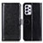 Leather Case Stands Flip Cover Holder M07L for Samsung Galaxy A73 5G Black