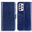 Leather Case Stands Flip Cover Holder M07L for Samsung Galaxy A73 5G Blue