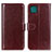 Leather Case Stands Flip Cover Holder M07L for Samsung Galaxy F42 5G Brown