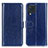 Leather Case Stands Flip Cover Holder M07L for Samsung Galaxy M32 4G Blue