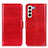 Leather Case Stands Flip Cover Holder M07L for Samsung Galaxy S21 5G Red