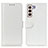 Leather Case Stands Flip Cover Holder M07L for Samsung Galaxy S22 Plus 5G White