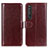 Leather Case Stands Flip Cover Holder M07L for Sony Xperia 1 III Brown