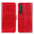 Leather Case Stands Flip Cover Holder M07L for Sony Xperia 1 III Red