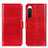 Leather Case Stands Flip Cover Holder M07L for Sony Xperia 10 IV Red