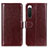 Leather Case Stands Flip Cover Holder M07L for Sony Xperia 10 IV SOG07 Brown