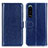 Leather Case Stands Flip Cover Holder M07L for Sony Xperia 5 III Blue