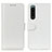 Leather Case Stands Flip Cover Holder M07L for Sony Xperia 5 III SO-53B White