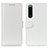 Leather Case Stands Flip Cover Holder M07L for Sony Xperia 5 III White