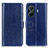 Leather Case Stands Flip Cover Holder M07L for Vivo iQOO Z6 Pro 5G Blue