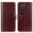 Leather Case Stands Flip Cover Holder M07L for Vivo X80 Pro 5G Brown