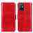 Leather Case Stands Flip Cover Holder M07L for Vivo Y33e 5G Red