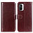 Leather Case Stands Flip Cover Holder M07L for Xiaomi Mi 11X 5G Brown