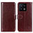 Leather Case Stands Flip Cover Holder M07L for Xiaomi Mi 13 5G Brown