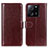 Leather Case Stands Flip Cover Holder M07L for Xiaomi Mi 13T 5G Brown