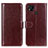 Leather Case Stands Flip Cover Holder M07L for Xiaomi POCO C31 Brown