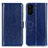 Leather Case Stands Flip Cover Holder M07L for Xiaomi Poco C65 Blue