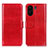 Leather Case Stands Flip Cover Holder M07L for Xiaomi Poco C65 Red