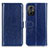 Leather Case Stands Flip Cover Holder M07L for Xiaomi Poco M4 5G Blue