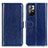 Leather Case Stands Flip Cover Holder M07L for Xiaomi Poco M4 Pro 5G Blue