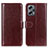 Leather Case Stands Flip Cover Holder M07L for Xiaomi Poco X4 GT 5G Brown