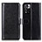 Leather Case Stands Flip Cover Holder M07L for Xiaomi Poco X4 NFC Black