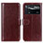 Leather Case Stands Flip Cover Holder M07L for Xiaomi Poco X4 Pro 5G Brown