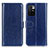 Leather Case Stands Flip Cover Holder M07L for Xiaomi Redmi 10 (2022) Blue