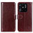 Leather Case Stands Flip Cover Holder M07L for Xiaomi Redmi 10C 4G Brown