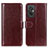 Leather Case Stands Flip Cover Holder M07L for Xiaomi Redmi 11 Prime 4G Brown