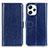 Leather Case Stands Flip Cover Holder M07L for Xiaomi Redmi 12 4G Blue